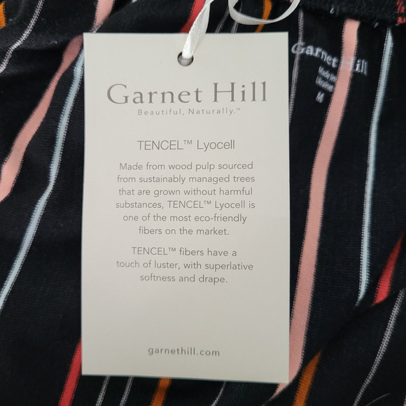 Garnet Hill Off-The-Shoulder Knit Maxi Dress MED Black Stripe Boho Rainbow NEW - Picture 9 of 16